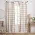 Elrene Home Fashions Farmhouse Living Double Windowpane Plaid Room-Darkening Window Curtain Panel, 52 in x 84 in (1 Panel), White/Linen