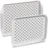 2Pcs Rectangle Anti-Slip Food Serving Tray with Handles, Non Skid Multipurpose Tray for Breakfast Food Drink Trays (17.7 and 14 Inch)
