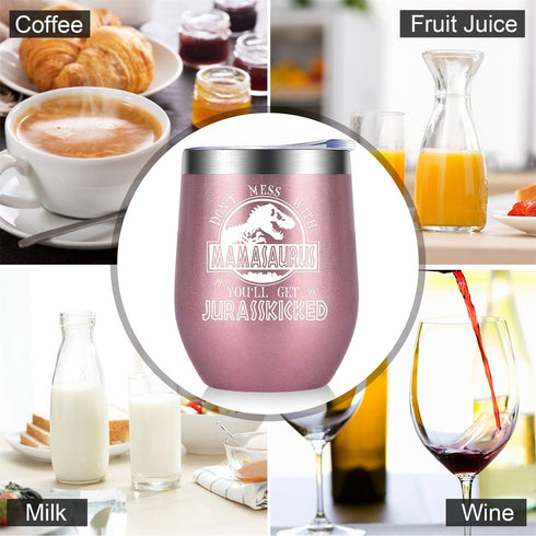 Funny Mothers Day Gifts for Mom from Daughter Son,Mom Gifts for Women Her Mother Grandma Wife Girlfriend,Rose Gold Wine Tumbler Unique Gifts for Birthday Mothers Day Christmas Valentines Day-12OZ