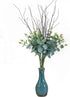 FeiLix 2PCS Eucalyptus Leaves Stems Mixed with 4PCS Branches ,Artificial Greenery Dried Eucalyptus Plant for Vases Party Home Farmhouse Decor