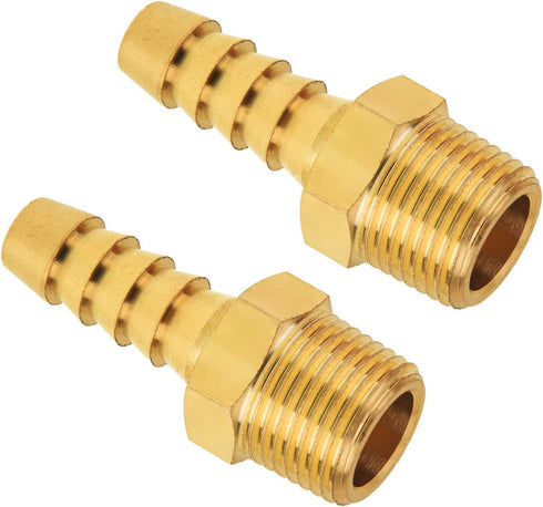 SUNGATOR Brass Hose Fitting, Adapter, 3/8" Barb x 3/8" NPT Male Pipe (2-Pack)