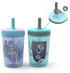 Zak Designs Disney Frozen II Movie Kelso Tumbler Set, Leak-Proof Screw-On Lid with Straw, Made of Durable Plastic and Silicone, Perfect Bundle for Kids (Frozen 2 Olaf, 15 oz, BPA-Free, 2pc Set)