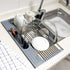 Koroda Roll Up Dish Drying Rack Over The Sink: 20'' x 11'' Large Dish Drying Rack with Utensil Holder Foldable Stainless Steel Dish Drainer for Kitchen Sink (Gray)