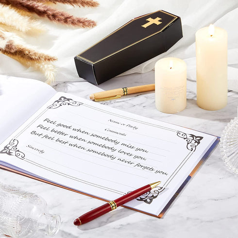 Funeral Guest Book A Celebration of Life Guest Sign In Book Memorial Service Guest Book with Lake Sunset Mountain Design 11.5 x 8.3 Inch Memorial Guest Condolence Book for Funeral Visitor Registration