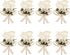 Aivanart 4/8/14 Pcs Rose Boutonnieres Groom Flower for Wedding Party Prom Man Suit Decoration