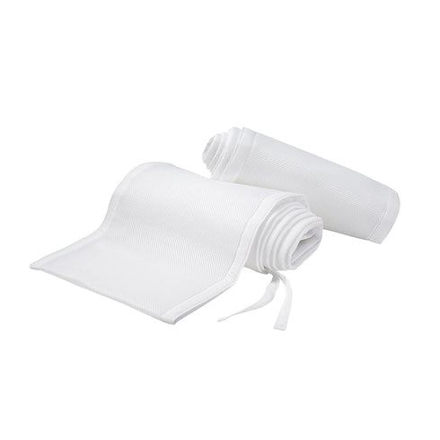 AirflowBaby Essential Mesh Crib Liner Essential Collection White 9? Fits Full-Size Four-Sided Slatted and Solid Back Cribs Anti-Bumper