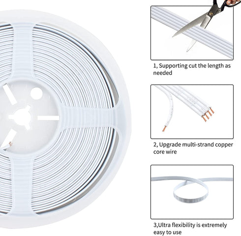 RGBZONE 32.8ft 5 Pin RGBW Extension Cable Wire Cord and 5Pack 5 Pin RGBW LED Light Strip Connectors Strip to Wire Quick Connection for 10mm Wide Waterproof or Non-Waterproof 5050 LED RGBW Strip Light