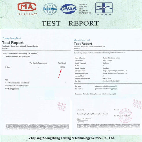 Jarl home Waterproof Nylon Fabric Shower Curtain or Liner Machine Washable & Breathable White72x72inch (Standard Size) 1 Panel