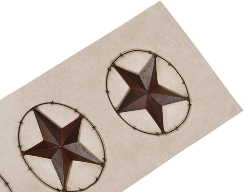 Texas Western Star Rustic Table Runner-Cotton linen-Long 90 inche Barn Star Dresser Scarves,Kitchen Coffee/Dining Farmhouse Cowboy Tablerunner for Country Home Living Room,Holiday Dinner Scarf Decor