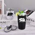 Gingprous Mama Bear, Papa Bear Set, Gifts for New Parents New Mom and New Dad Pregnancy Couples, Insulated Stainless Steel Wine Tumbler and Travel Tumbler with Lids(2 Pack, Black and White)