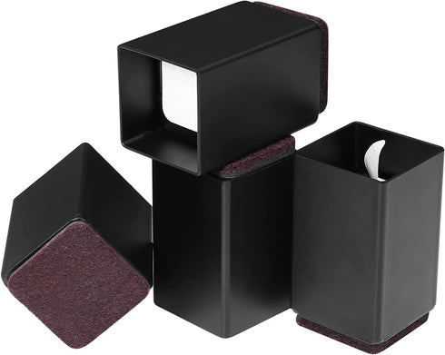 GAGUIUP 1.5 x 1.5 x 2 Inch Bed Riser - Bed or Furniture Post, Creates an Additional 2" of Height! Heavy-Duty Couch, Table, Chair, Desk or Sofa Riser Floor Protection (Square, Black)