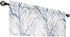 FMFUNCTEX Blue Kitchen Valance Curtain for Living Room Grey Branch Print on Linen Texture Look Window Valance for Bedroom 50" W x 18" L, 1 Panel, Rod Pocket