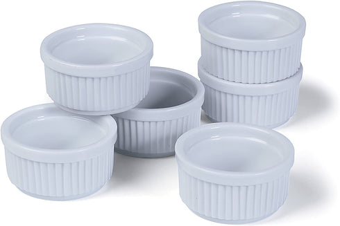 Prepworks by Progressive Porcelain Stacking Ramekins-Set of 6 for Baking, Cr¨me Brulee Dishes, Souffle, Flan Pan Sauce, Custard, Pudding Cups, Dipping Bowls
