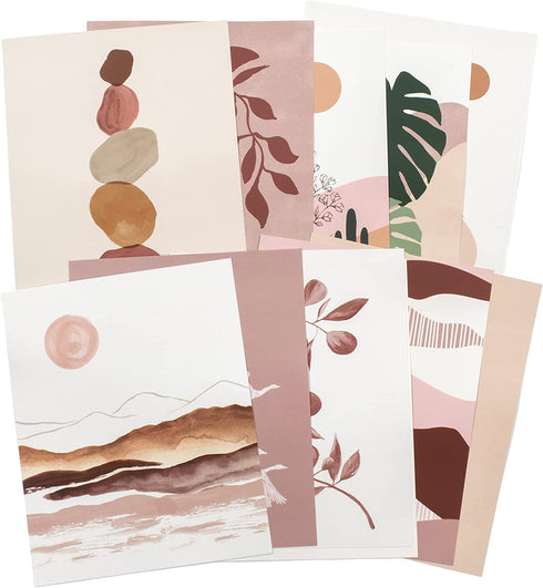 ARTIVO Boho Wall Art Prints Southwestern Art Wall Decor 8x10 12 Set, Neutral Aesthetic Wall Collage Kit, Modern Wall Art Desert Bedroom Posters,