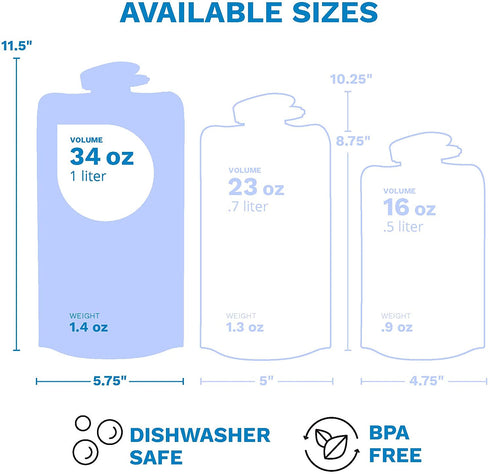 Vapur Solid Flexible Water Bottle - with Carabiner