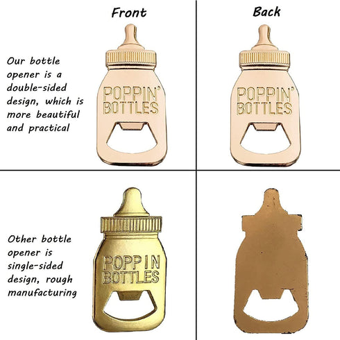 12 Pack Poppin Bottle Bottle Openers for Girl Baby Shower Favors/Souvenirs,Girl Baby Shower Decorations,Birthday,Gender Reveal Party Favor and Keepsake Supplies (12, Pink)