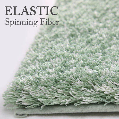 Yimobra Plush Thick and Soft Cut Pile Bathroom Mats, Super Shaggy Comfortable Quick Water Absorbing Non Slip Bath Rugs, Ultra Plush Thick with Machine Washable Bath Mat Light Green
