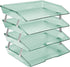 Acrimet Facility 4 Tier Letter Tray Side Load Plastic Desktop File Organizer (Clear Green Color)