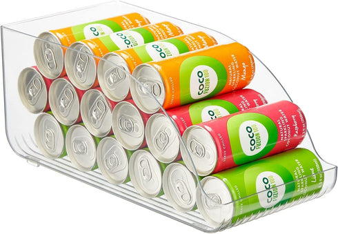 mDesign Compact Plastic Kitchen and Pantry Storage Organizer Bin for Tall Skinny Soda/Pop Cans - Kitchen, Pantry, Refrigerator - Clear