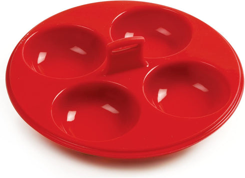 Norpro Silicone 4 Egg Poacher, Red