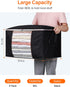 Kootek 4 Pack Storage Bags 90L Large Capacity Clothes Storage Bins Thick Fabric Container Organizer with Clear Windows Reinforced Handles Zippers for Seasonal Clothes Comforter Sheets Blanket (Black)