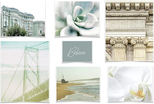 Wall Art Print Decor - Believe - 7 piece image set. 2 - 11x14, 4 - 8x10, 1-5x7 printed on Premium Fine Art Lustre paper. UNFRAMED