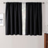 Rutterllow Blackout Curtains for Bedroom, Thermal Insulated Room Darkening Rod Pocket Curtains for Living Room,2 Panels (42x45 Inch, Black)