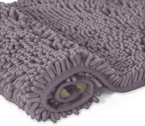 LuxUrux Bathroom Rug Mat SetExtra-Soft Plush Bath mat Shower Bathroom Rugs 16 x 24 inch Set,1'' Chenille Microfiber Material, Super Absorbent. (23 X 36'', Mauve)