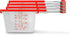Dreamfarm Levups | Scraping Self-Leveling Measuring Cups | Set of 4 Cups | Red