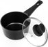 Sakuchi Sauce Pan with Lid 2 Quart Nonstick Small Cooking Soup Pot for Induction,Gas, Black