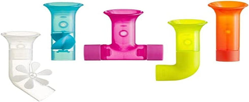 Boon PIPES Building Toddler Bath Tub Toy for Kids Aged 12 Months and Up, Blue (Pack of 5)