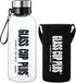 Kawfle 32 Oz Glass Water Bottle - Large Wide Mouth Borosilicate Reusable Drinking Bottles With Sleeve, BPA Free