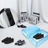 VOSAREA 2pcs Shoe Storage Box Clear Plastic Shoes Stacking Drawer Stackable Book Sundries Bins Under Bed Organizer for Men Women Shoes Sneaker Books Toys Blue