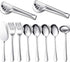Serving Utensils Include Large Serving Spoons Slotted Serving Spoons Serving Forks Serving Tongs Soup Ladle and Pie Server Buffet Catering Serving Utensils for Dishwasher Safe (Silver, 10)