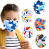 Sheal 100PCS Kids Disposable Face Masks Colorful Geometric Print Pattern Kids Masks