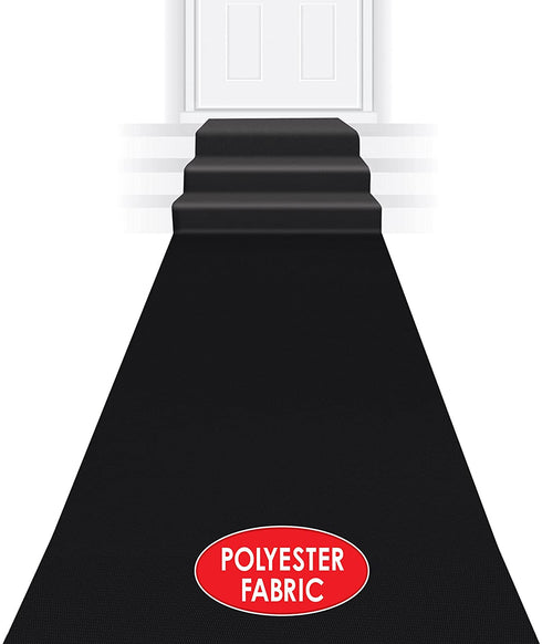 Beistle Black Novelty Polyester Fabric Aisle Runner For Weddings, Awards Night Theme, Proms, Ceremony Parties and Events