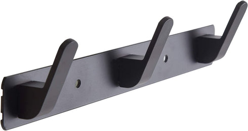 3 Hooks Matte Black Wall Bathroom Towel Hooks Mount Stainless Steel Heavy Duty Shower Wall Coat Rack Hooks Rail Decorative Bath Hooks for Hangin,Hats Hook Kitchen Towel Wall Hook Rack for Hanging