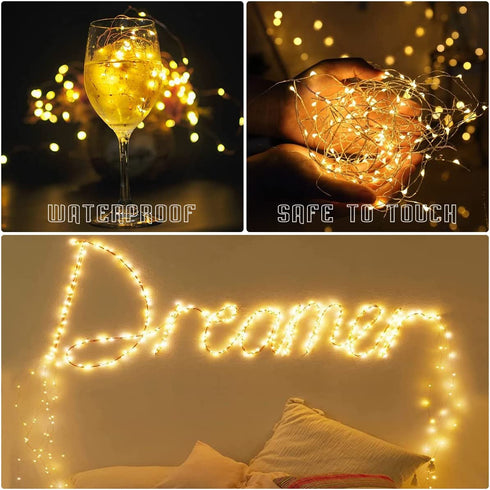 24 Pack LED Fairy Lights Battery Operated, ZOUTOG String Twinkle Lights for Bedroom, Waterproof 6.6ft 20 LED Battery Lights for DIY Wedding Party Valentine's Day Gifts Romantic Decoration, Warm White