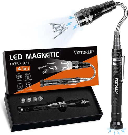 VEITORLD LED Telescoping Magnetic Pickup Tools, Gifts for Men Dad Husband Him From Daughter Son, Valentines Day, Unique Birthday Gift Ideas for Boyfriend Grandpa Women