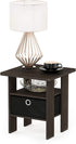 Furinno Andrey End Table / Side Table / Night Stand / Bedside Table with Bin Drawer, Dark Brown/Black