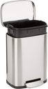 Amazon Basics 5 Liter / 1.3 Gallon Soft-Close, Smudge Resistant Trash Can with Foot Pedal - Brushed Stainless Steel, Satin Nickel Finish