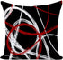 EZVING Set of 4 Throw Pillow Covers Modern Abstract Red Stripes Gray Black White Acrylic Bold Grey Decorative Pillow Cases Home Decor Square 18x18 Inches Pillowcases