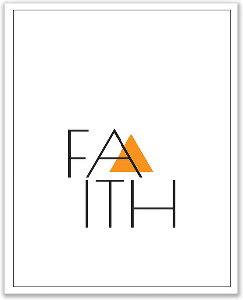 Faith Hope Love Quote Wall Art Decor Prints - Set of 3 (8x10) Inch Unframed Poster Photos - Kitchen Home - Gift Idea