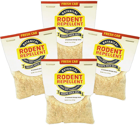 Fresh Cab Botanical Rodent Repellent - Environmentally Friendly, Keeps Mice Out, 4 Scent Pouches