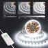 White LED Strip Lights, 16.4ft Dimmable LED Light Strip with Memory Function, 300 Bright 6500K 2835 LEDs, Self-Adhesive 12v Flexible LED Rope Lights for Kitchen Cabinet Mirror Bedroom Closet Decor