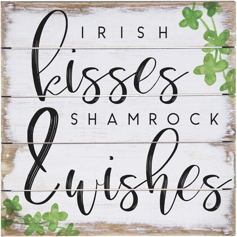 Simply Said, INC Perfect Pallets Petites - Irish Kisses & Shamrock Wishes, 8x8 in Wood Sign PET18688