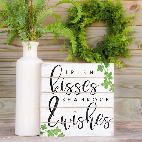 Simply Said, INC Perfect Pallets Petites - Irish Kisses & Shamrock Wishes, 8x8 in Wood Sign PET18688