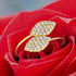 Set of 24 Napkin Rings Wedding Napkin Holder Metal Leaves Napkins Holder Rhinestone Napkin Buckle for Wedding,Mothers Day, Party Celebrate Festival Dinner Table Decoration (Gold)
