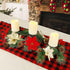 Hausse Christmas Poinsettia Centerpiece with 3 Flameless LED Candles, Chiristmas Candle Holders Advent Wreath, Xmas Tabletop Candleabrum for Home Holiday Party Table Mantel Display