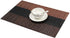 SHACOS Table Placemats Set of 6 with Table Runner Woven Vinyl Wipe Clean Heat Resistant Table Mats and Runner Set for Dining Table, Ombre Coffee Black